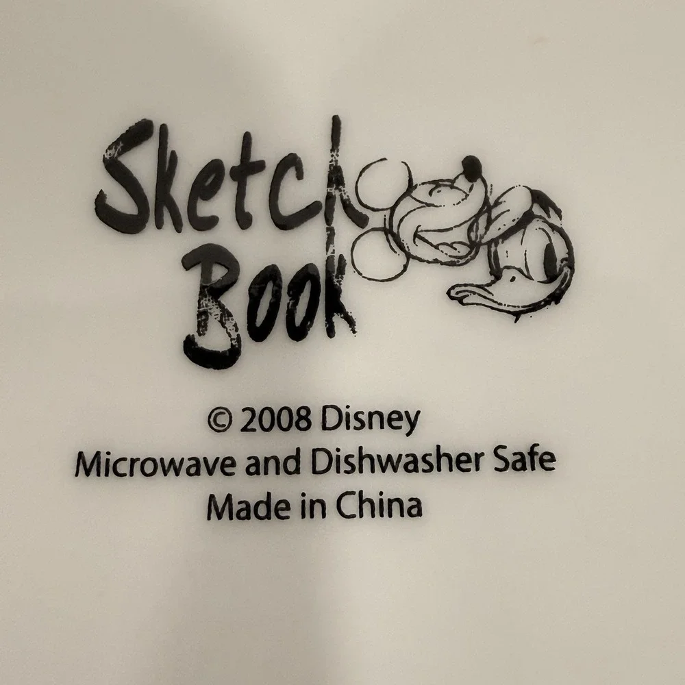 Disney Sketchbook Donald Duck & Minnie Mouse Salad Plate Set of 2 8